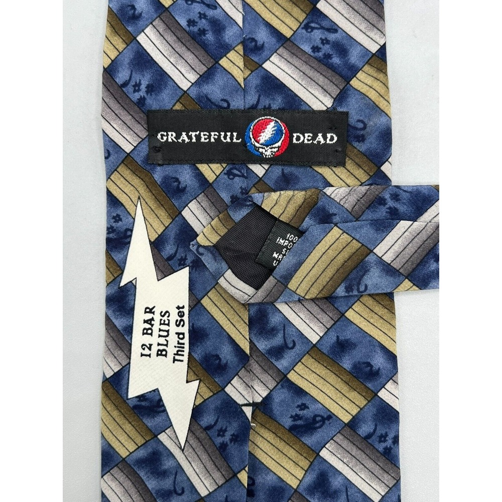 GRATEFUL DEAD Necktie‎ Tie 12 BAR BLUES Third Set Graphic Print Silk USA